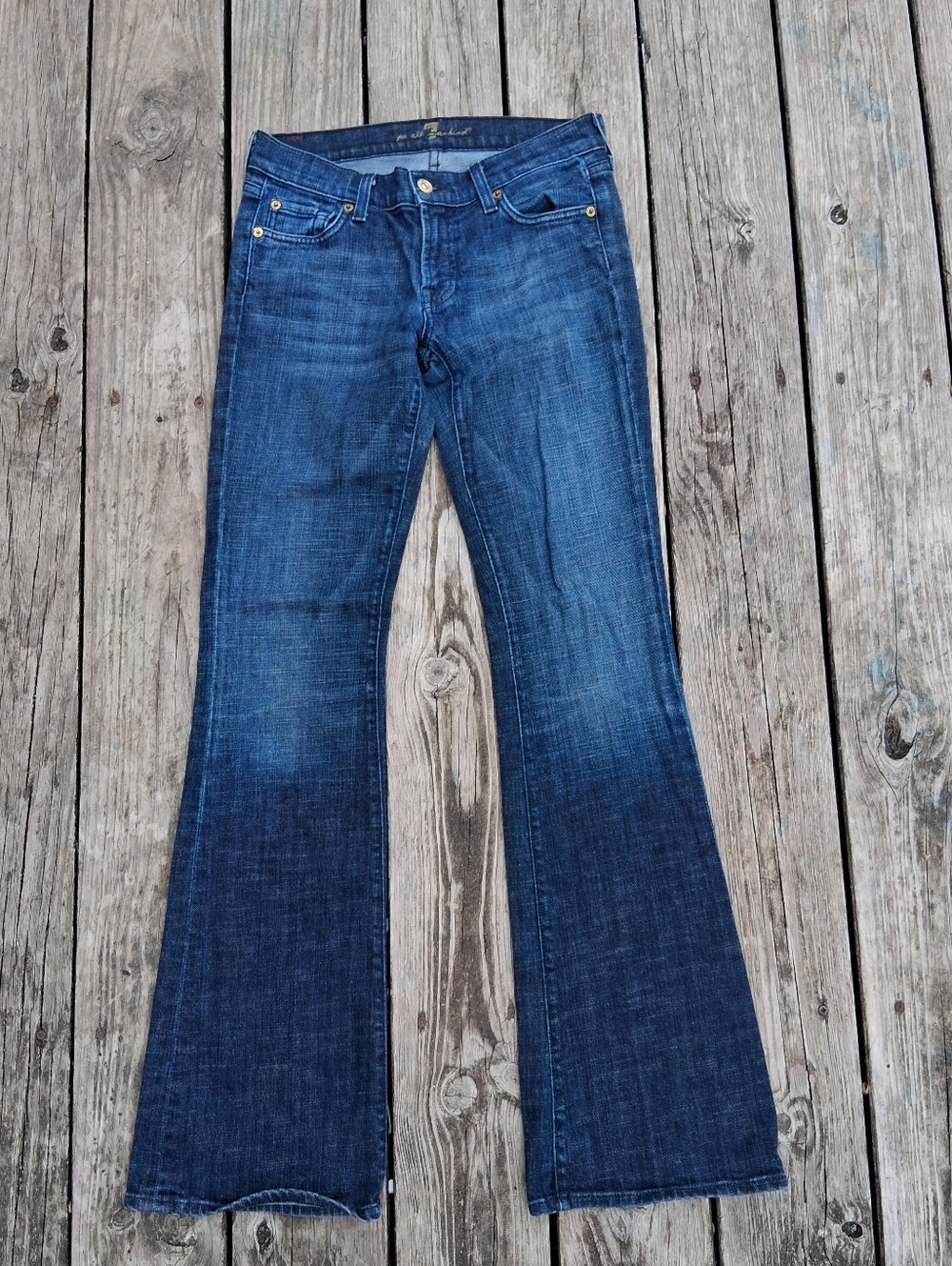 7 For All Mankind Dark Blue Flare Jeans 27